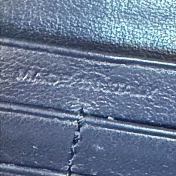 YSL dark navy crocodile embroidered leather long wallet - Picture 8 of 16